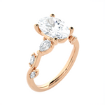 Oval Lab Grown Diamond Side Stone Engagement Ring