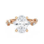 Oval Lab Grown Diamond Side Stone Engagement Ring