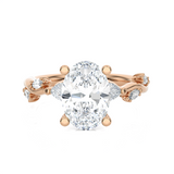 Oval Lab Grown Diamond Side Stone Engagement Ring