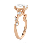 Oval Lab Grown Diamond Side Stone Engagement Ring