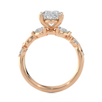 Oval Lab Grown Diamond Side Stone Engagement Ring