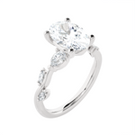 Oval Lab Grown Diamond Side Stone Engagement Ring