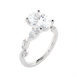 Oval Lab Grown Diamond Side Stone Engagement Ring