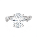 Oval Lab Grown Diamond Side Stone Engagement Ring