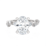 Oval Lab Grown Diamond Side Stone Engagement Ring