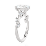 Oval Lab Grown Diamond Side Stone Engagement Ring
