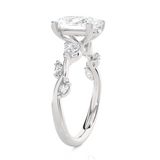 Oval Lab Grown Diamond Side Stone Engagement Ring
