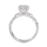 Oval Lab Grown Diamond Side Stone Engagement Ring