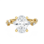 Oval Lab Grown Diamond Side Stone Engagement Ring