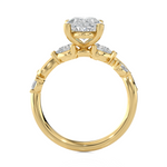 Oval Lab Grown Diamond Side Stone Engagement Ring