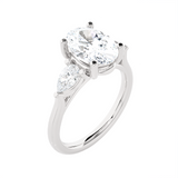 Oval with Pear-Shaped Three Stone Lab Grown Diamond Ring
