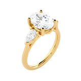 Oval with Pear-Shaped Three Stone Lab Grown Diamond Ring