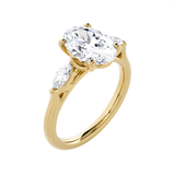Oval with Marquise Three Stone Lab Grown Diamond Ring