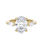 Oval with Marquise Three Stone Lab Grown Diamond Ring