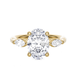 Oval with Marquise Three Stone Lab Grown Diamond Ring