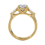 Oval with Marquise Three Stone Lab Grown Diamond Ring