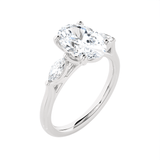 Oval with Marquise Three Stone Lab Grown Diamond Ring