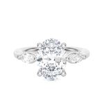 Oval with Marquise Three Stone Lab Grown Diamond Ring