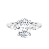 Oval with Marquise Three Stone Lab Grown Diamond Ring