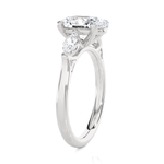 Oval with Marquise Three Stone Lab Grown Diamond Ring