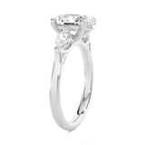 Oval with Marquise Three Stone Lab Grown Diamond Ring