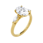 Oval with Marquise Three Stone Lab Grown Diamond Ring