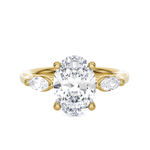 Oval with Marquise Three Stone Lab Grown Diamond Ring