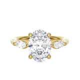 Oval with Marquise Three Stone Lab Grown Diamond Ring