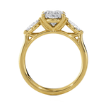 Oval with Marquise Three Stone Lab Grown Diamond Ring