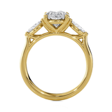 Oval with Marquise Three Stone Lab Grown Diamond Ring