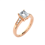 Emerald-Cut Lab Grown Diamond Side Stone Engagement Ring