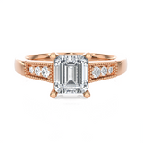 Emerald-Cut Lab Grown Diamond Side Stone Engagement Ring