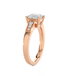 Emerald-Cut Lab Grown Diamond Side Stone Engagement Ring