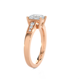 Emerald-Cut Lab Grown Diamond Side Stone Engagement Ring