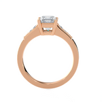 Emerald-Cut Lab Grown Diamond Side Stone Engagement Ring