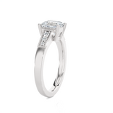 Emerald-Cut Lab Grown Diamond Side Stone Engagement Ring