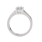 Emerald-Cut Lab Grown Diamond Side Stone Engagement Ring