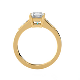 Emerald-Cut Lab Grown Diamond Side Stone Engagement Ring