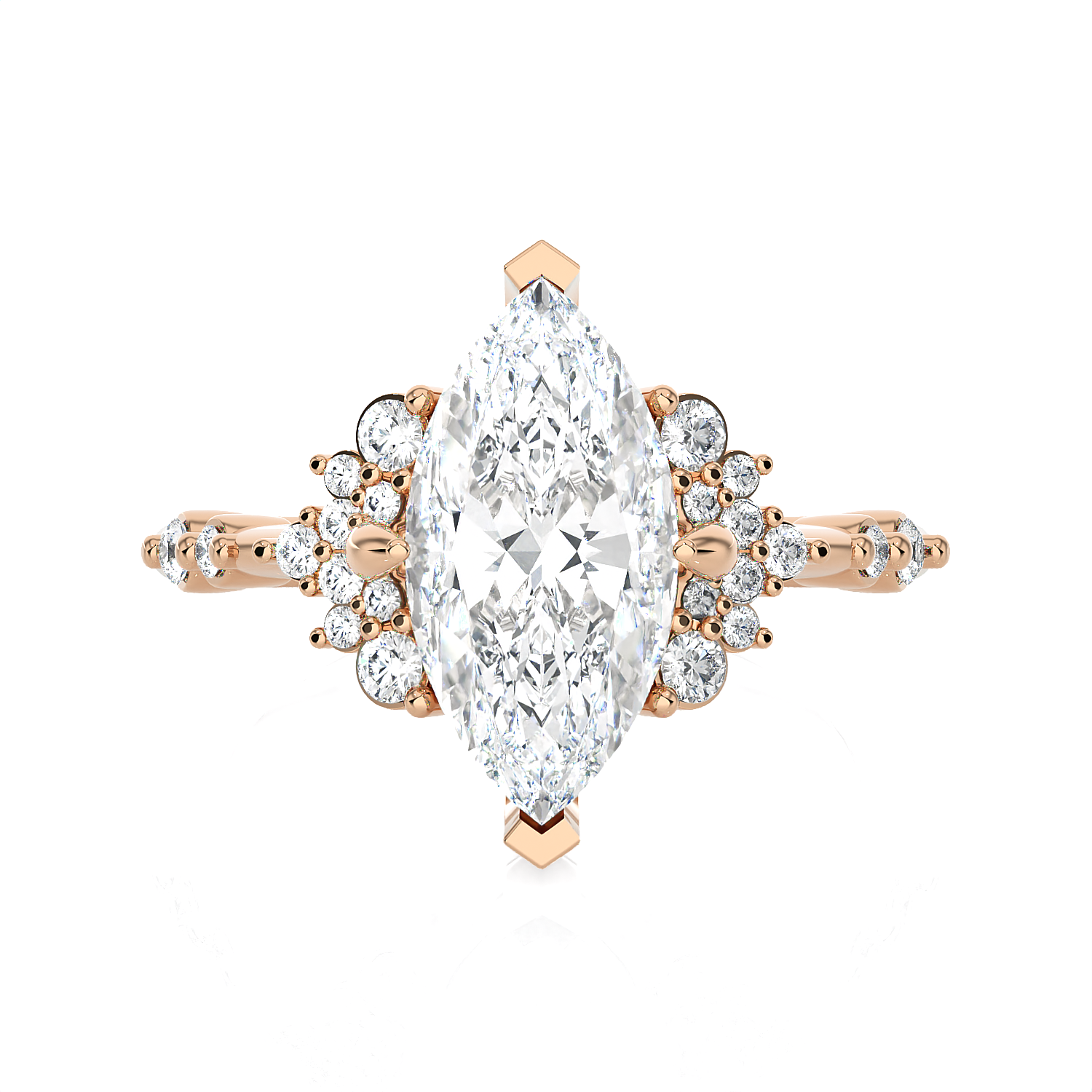 Marquies Lab Grown Diamond Side Stone Engagement Ring