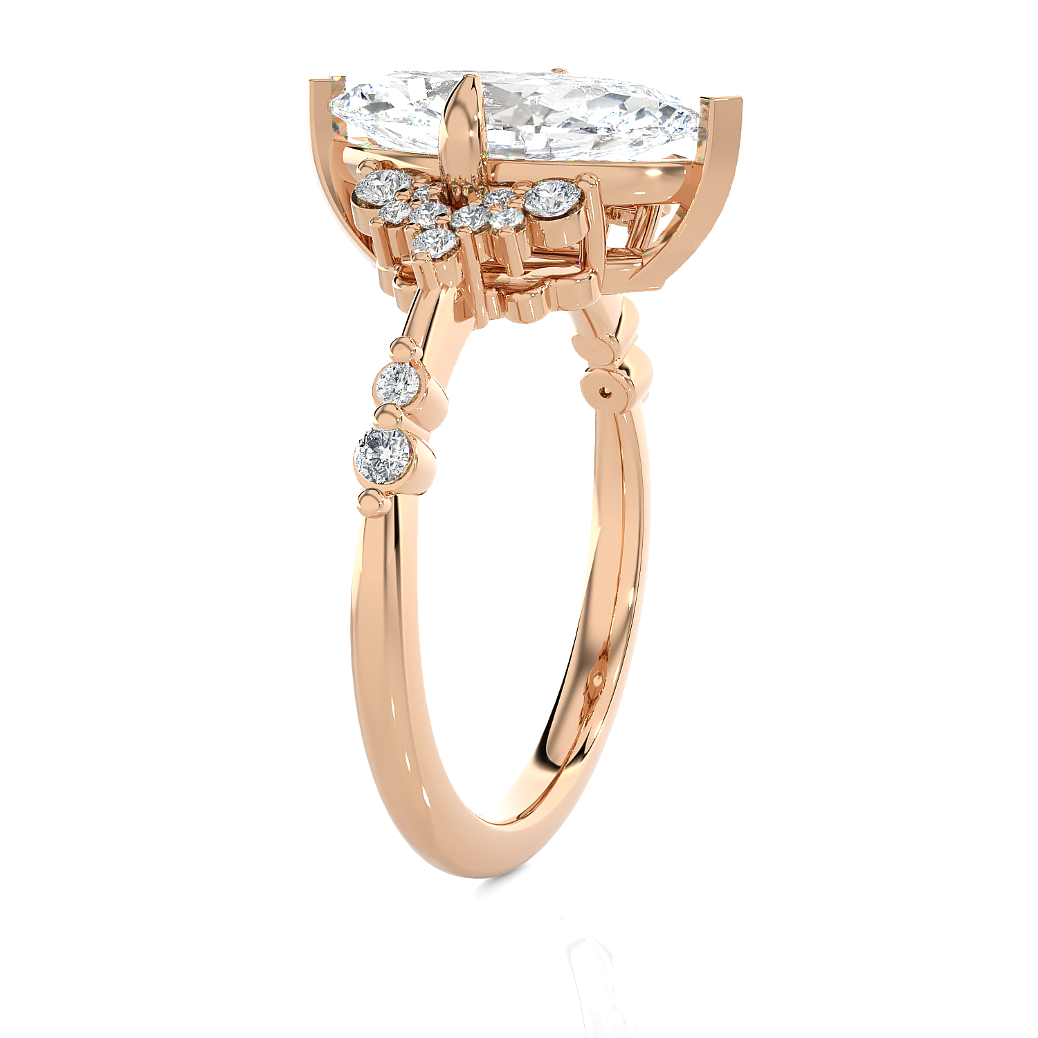 Marquies Lab Grown Diamond Side Stone Engagement Ring