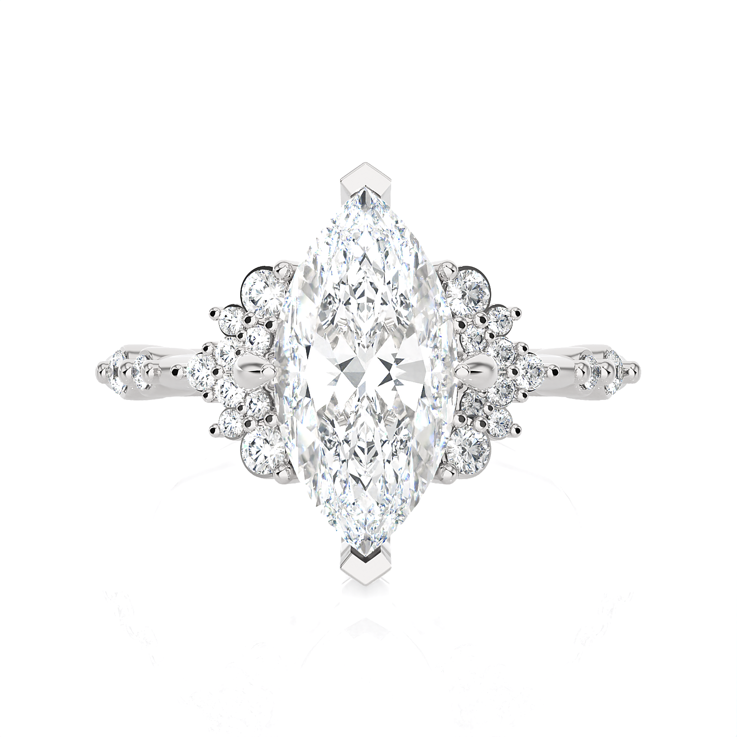 Marquies Lab Grown Diamond Side Stone Engagement Ring