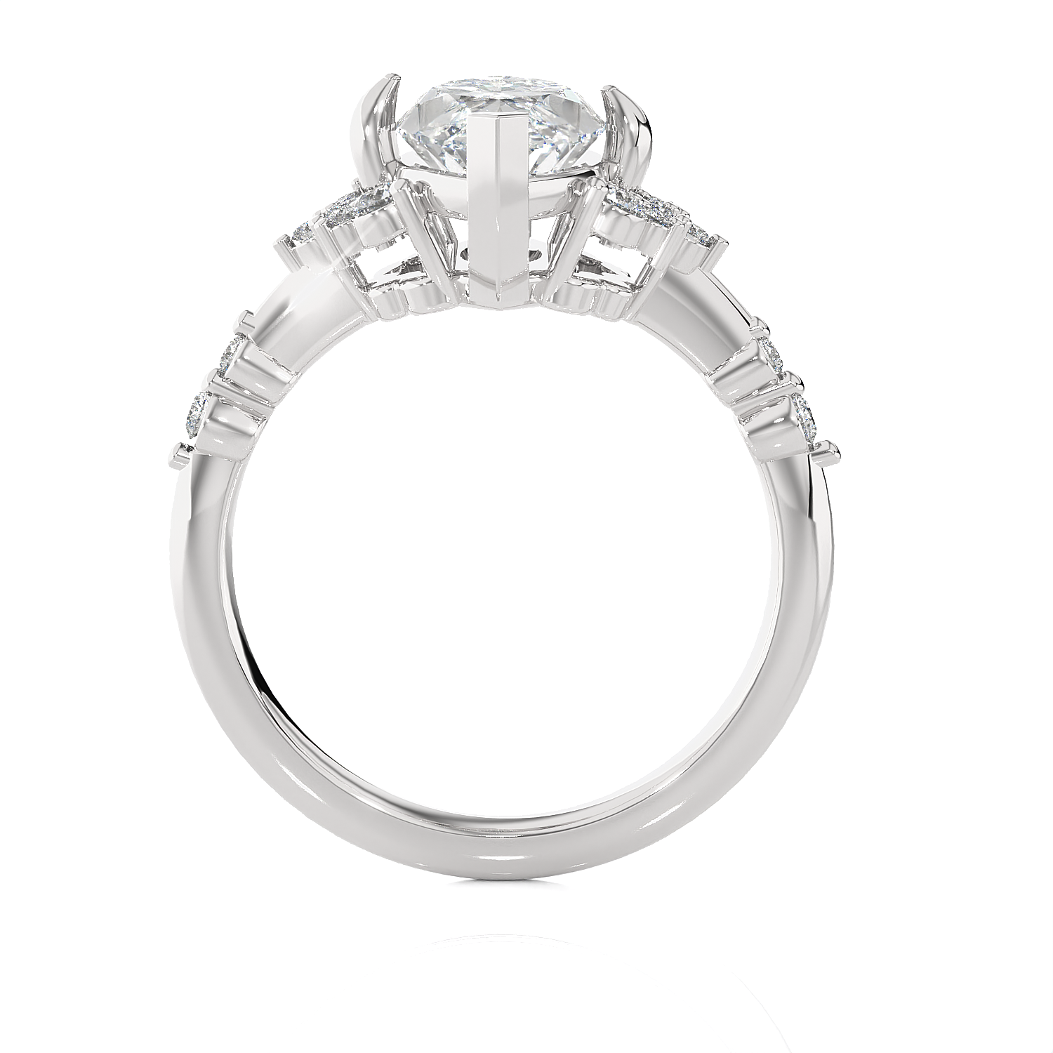 Marquies Lab Grown Diamond Side Stone Engagement Ring
