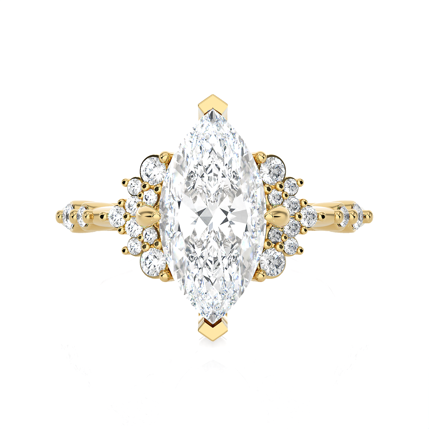 Marquies Lab Grown Diamond Side Stone Engagement Ring