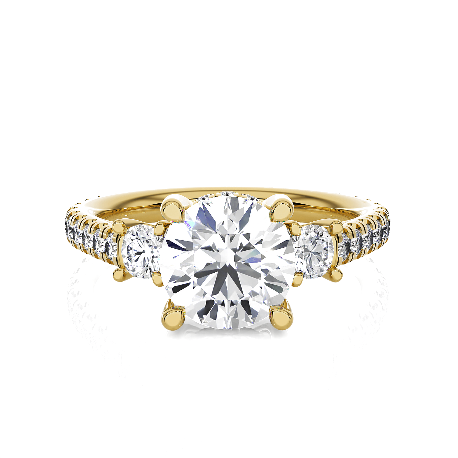 Round 3 Stone Lab Grown Diamond Ring