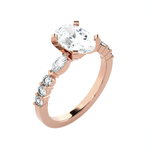 Oval Lab Grown Diamond Side Stone Engagement Ring