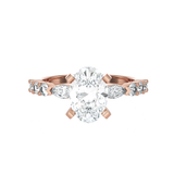 Oval Lab Grown Diamond Side Stone Engagement Ring
