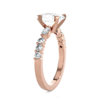 Oval Lab Grown Diamond Side Stone Engagement Ring