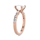 Oval Lab Grown Diamond Side Stone Engagement Ring