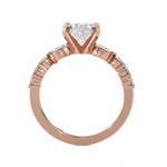 Oval Lab Grown Diamond Side Stone Engagement Ring