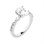 Oval Lab Grown Diamond Side Stone Engagement Ring